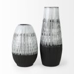 Tanami I Tall Dark Brown/White Ceramic Vase