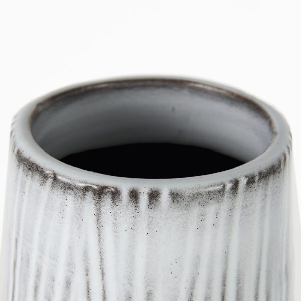 Tanami I Tall Dark BrownWhite Ceramic Vase 5