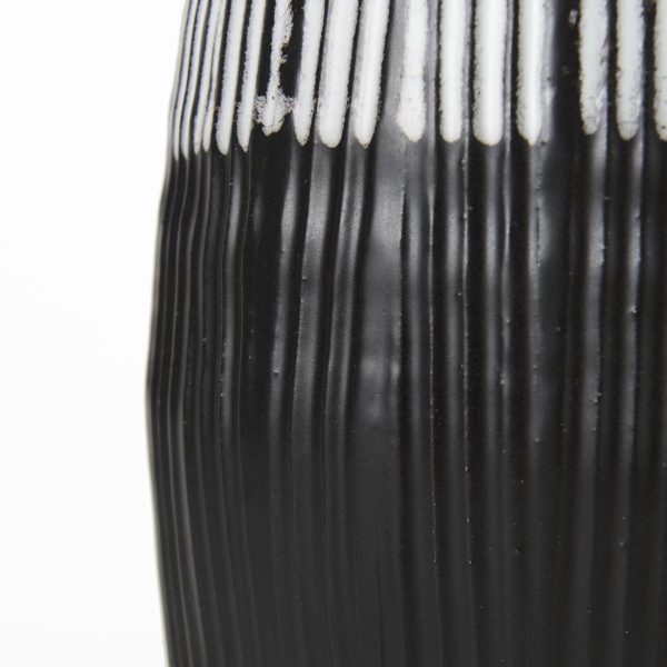 Tanami I Tall Dark BrownWhite Ceramic Vase 7