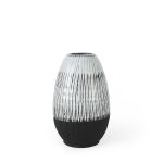 Tanami II Short Dark Brown/White Glazed Ceramic Vase