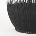 Tanami II Short Dark Brown/White Glazed Ceramic Vase
