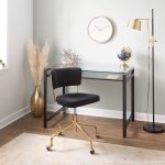 Tania Black Velvet Gold Contemporary Swivel Task Chair 11 Tania Black Velvet Gold Contemporary Swivel Task Chair