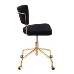 Tania Black Velvet Gold Contemporary Swivel Task Chair 15 Tania Black Velvet Gold Contemporary Swivel Task Chair