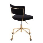 Tania Black Velvet Gold Contemporary Swivel Task Chair 16 Tania Black Velvet Gold Contemporary Swivel Task Chair