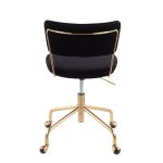 Tania Black Velvet Gold Contemporary Swivel Task Chair 17 Tania Black Velvet Gold Contemporary Swivel Task Chair