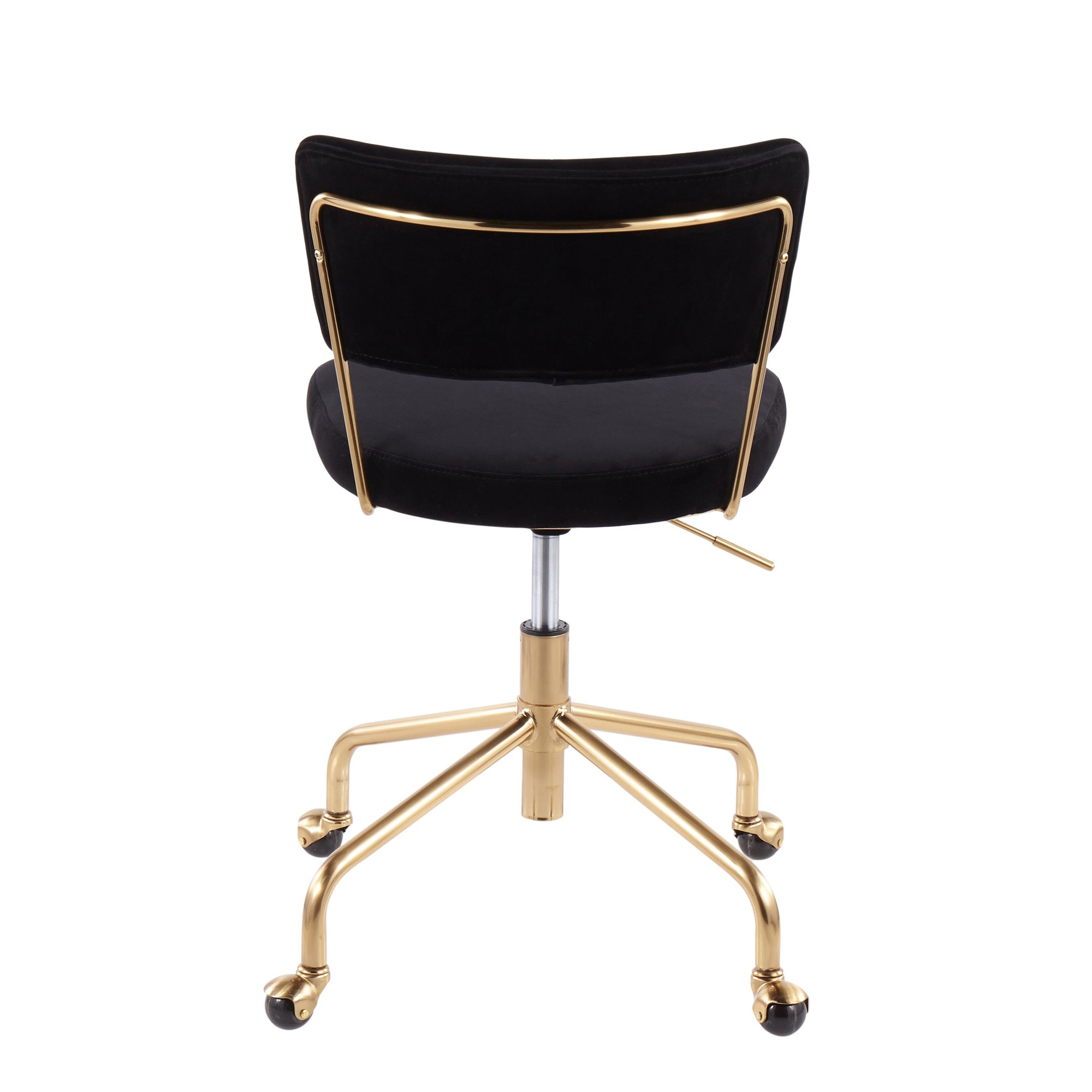 Tania Black Velvet Gold Contemporary Swivel Task Chair 7 Tania Black Velvet Gold Contemporary Swivel Task Chair - Image 7