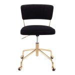 Tania Black Velvet Gold Contemporary Swivel Task Chair 18 Tania Black Velvet Gold Contemporary Swivel Task Chair