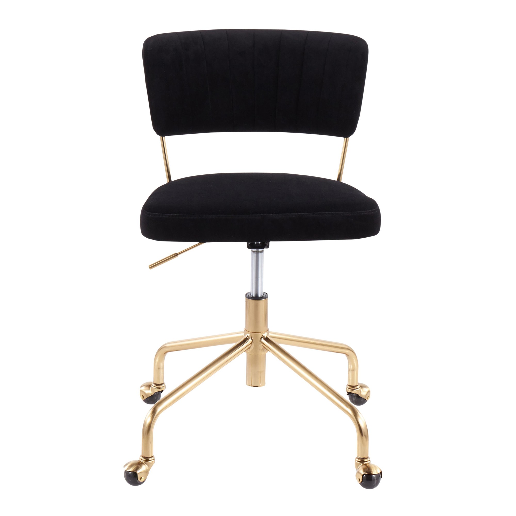 Tania Black Velvet Gold Contemporary Swivel Task Chair 8 Tania Black Velvet Gold Contemporary Swivel Task Chair - Image 8