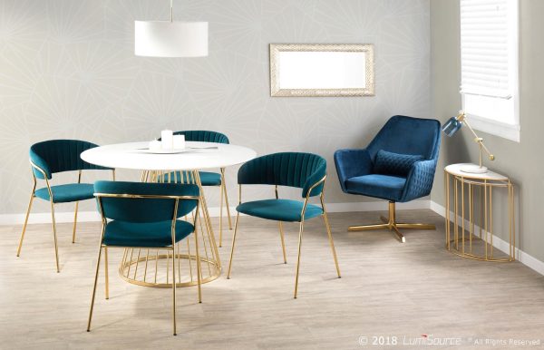 Tania Glam Teal Velvet Gold Chair Set of 2 1