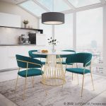 Tania Glam Teal Velvet Gold Chair (Set of 2) 11 Tania Glam Teal Velvet Gold Chair (Set of 2)