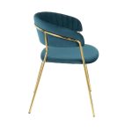 Tania Glam Teal Velvet Gold Chair (Set of 2) 15 Tania Glam Teal Velvet Gold Chair (Set of 2)