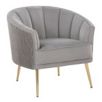 Tania Silver Velvet Gold Steel Contemporary Accent Chair 11 Tania Silver Velvet Gold Steel Contemporary Accent Chair