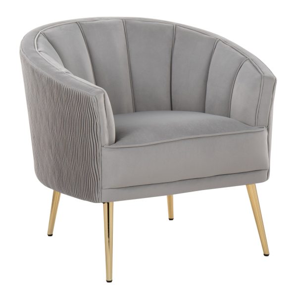 Tania Silver Velvet Gold Steel Contemporary Accent Chair 1