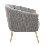 Tania Silver Velvet Gold Steel Contemporary Accent Chair 12 Tania Silver Velvet Gold Steel Contemporary Accent Chair