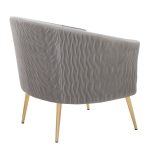 Tania Silver Velvet Gold Steel Contemporary Accent Chair 13 Tania Silver Velvet Gold Steel Contemporary Accent Chair
