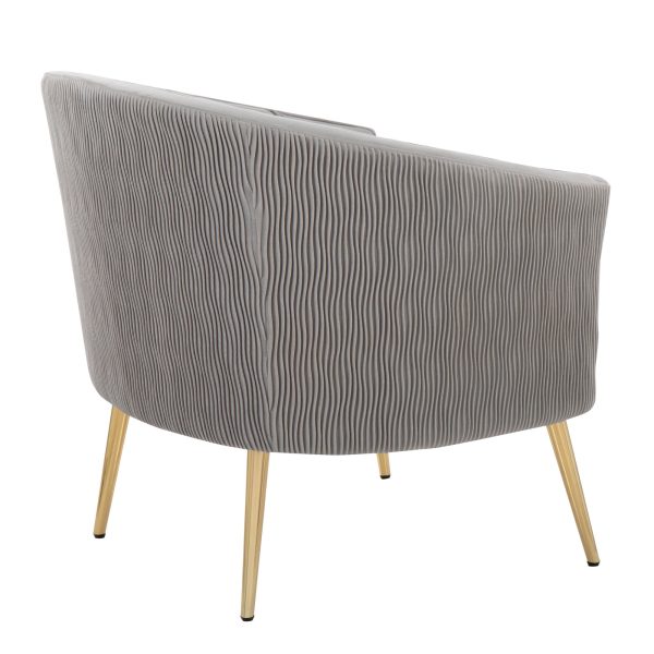 Tania Silver Velvet Gold Steel Contemporary Accent Chair 3