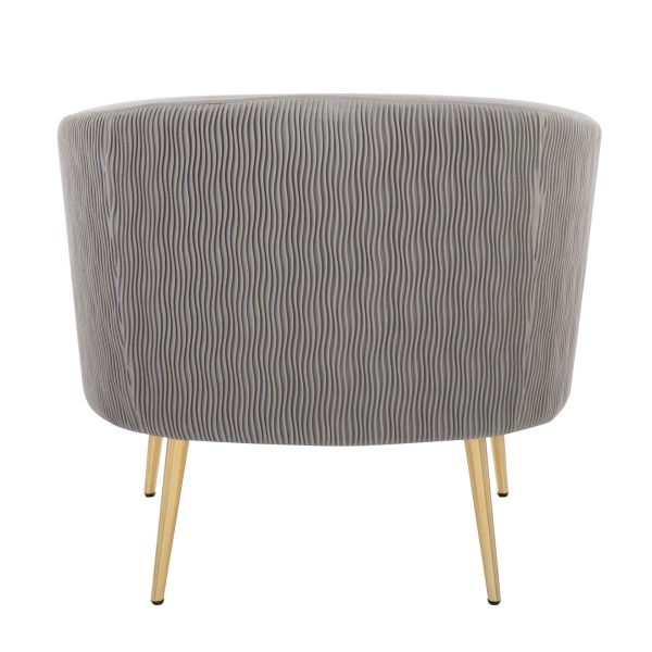 Tania Silver Velvet Gold Steel Contemporary Accent Chair 4