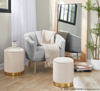 Tania Silver Velvet Gold Steel Contemporary Accent Chair