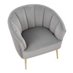 Tania Silver Velvet Gold Steel Contemporary Accent Chair 16 Tania Silver Velvet Gold Steel Contemporary Accent Chair