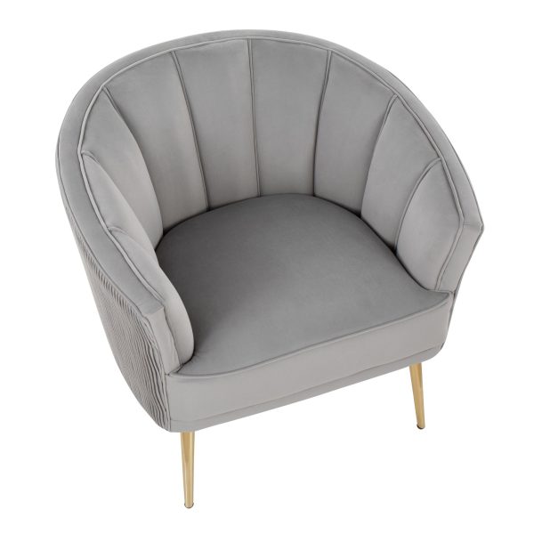 Tania Silver Velvet Gold Steel Contemporary Accent Chair 6