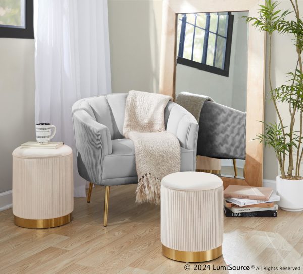 Tania Silver Velvet Gold Steel Contemporary Accent Chair