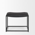 Taniel Black Leather w/ Black Metal Stool