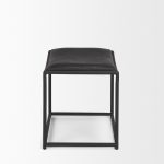 Taniel Black Leather w/ Black Metal Stool