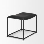 Taniel Black Leather w/ Black Metal Stool