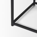 Taniel Black Leather w/ Black Metal Stool