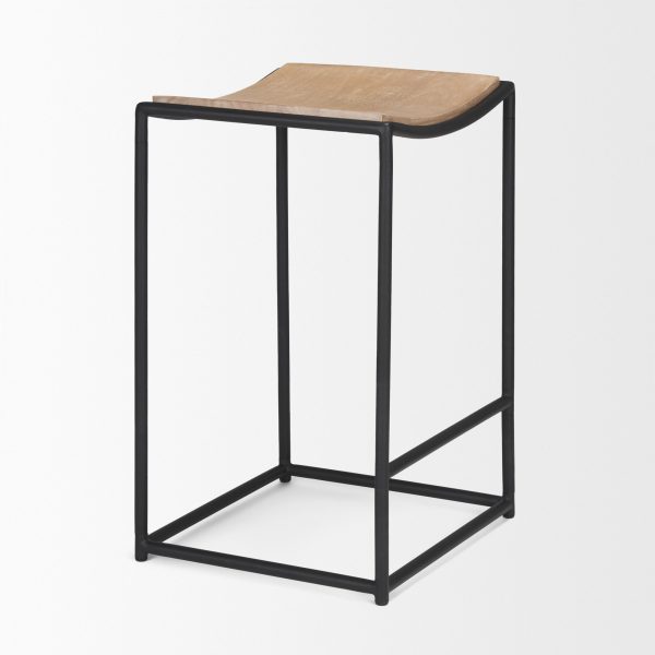 Taniel Light Brown Wood w Black Metal Counter Stool 6