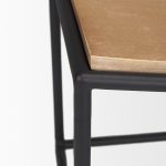 Taniel Light Brown Wood w/ Black Metal Stool