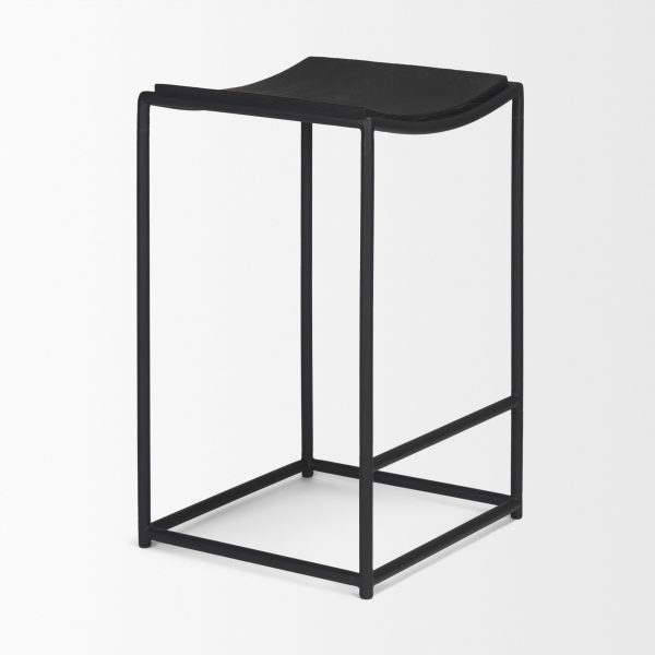 Taniel Textured Black Wood w Black Metal Counter Stool 6