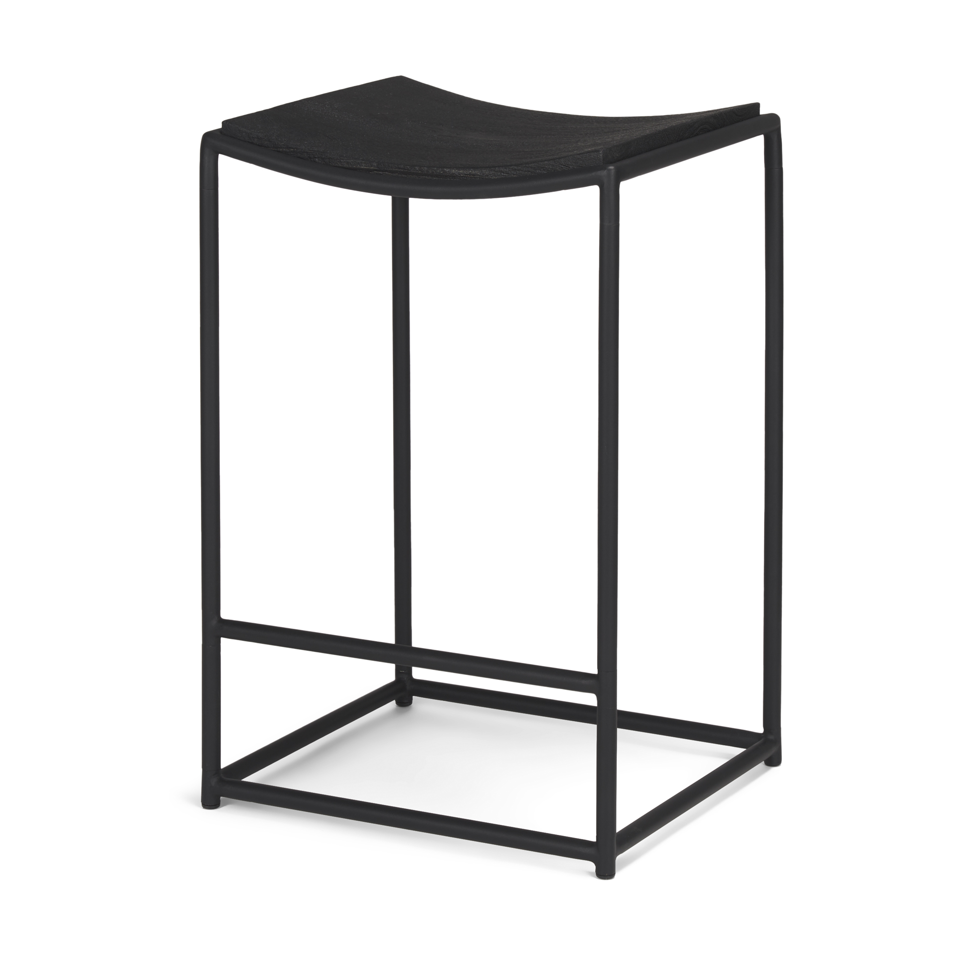 Taniel Textured Black Wood w Black Metal Counter Stool