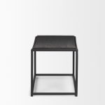 Taniel Textured Black Wood w/ Black Metal Stool