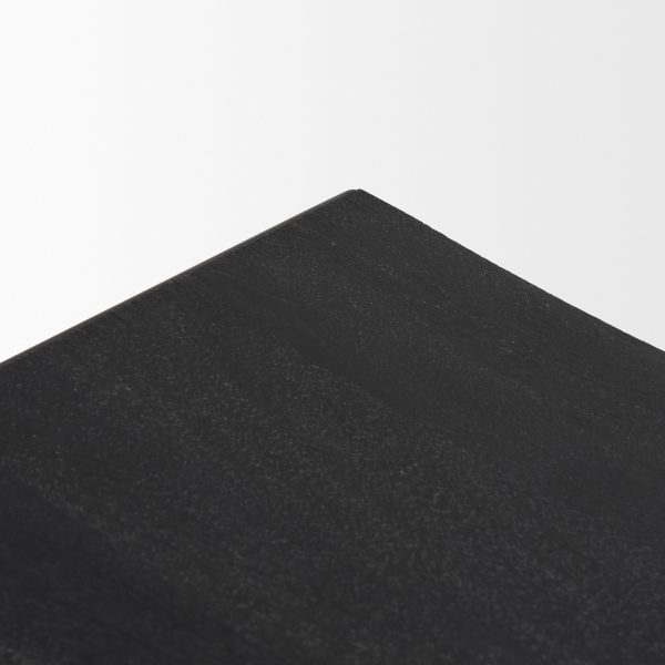 Taniel Textured Black Wood w Black Metal Stool 5