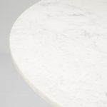 Tanner II 48" Round White Marble Top Black Metal Base Dining Table