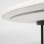 Tanner II 48" Round White Marble Top Black Metal Base Dining Table