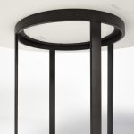 Tanner II 48" Round White Marble Top Black Metal Base Dining Table