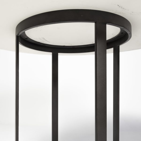 Tanner II 48 Round White Marble Top Black Metal Base Dining Table 7