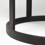 Tanner II 48" Round White Marble Top Black Metal Base Dining Table