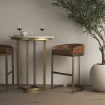Tanner Marble & Gold Metal Bistro Table