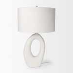 Tao 20.0L x 20.0W x 33.0H Cream Base W/White Shade Table Lamp