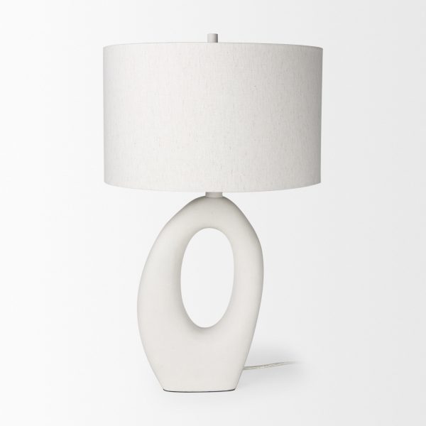 Tao 20.0L x 20.0W x 33.0H Cream Base WWhite Shade Table Lamp 2