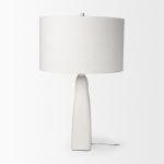 Tao 20.0L x 20.0W x 33.0H Cream Base W/White Shade Table Lamp