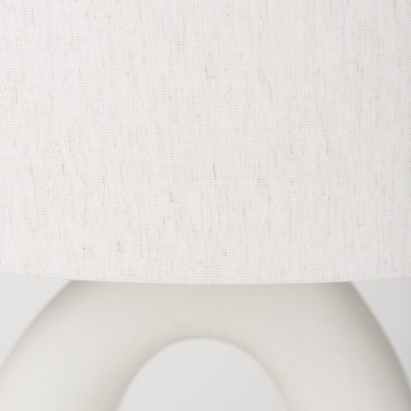 Tao 20.0L x 20.0W x 33.0H Cream Base WWhite Shade Table Lamp 7