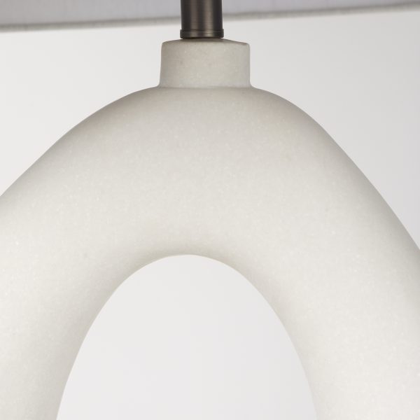 Tao 20.0L x 20.0W x 33.0H Cream Base WWhite Shade Table Lamp 8