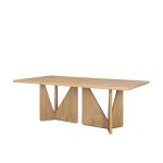 Tarro 84" Rectangular Light Brown Wood w/ Geometrical Base Dining Table