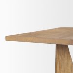 Tarro 84" Rectangular Light Brown Wood w/ Geometrical Base Dining Table