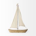Tartane Large 22L x 2W Brown/Cream Nautical Inspired Sailboat
