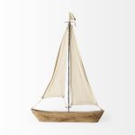 Tartane Large 22L x 2W Brown/Cream Nautical Inspired Sailboat